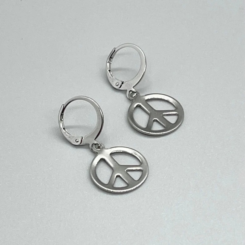 스테인레스 스틸 PEACE SIGN 레버백 귀걸이 ~  - Go Ethnic Fashion 리뷰 및 가격